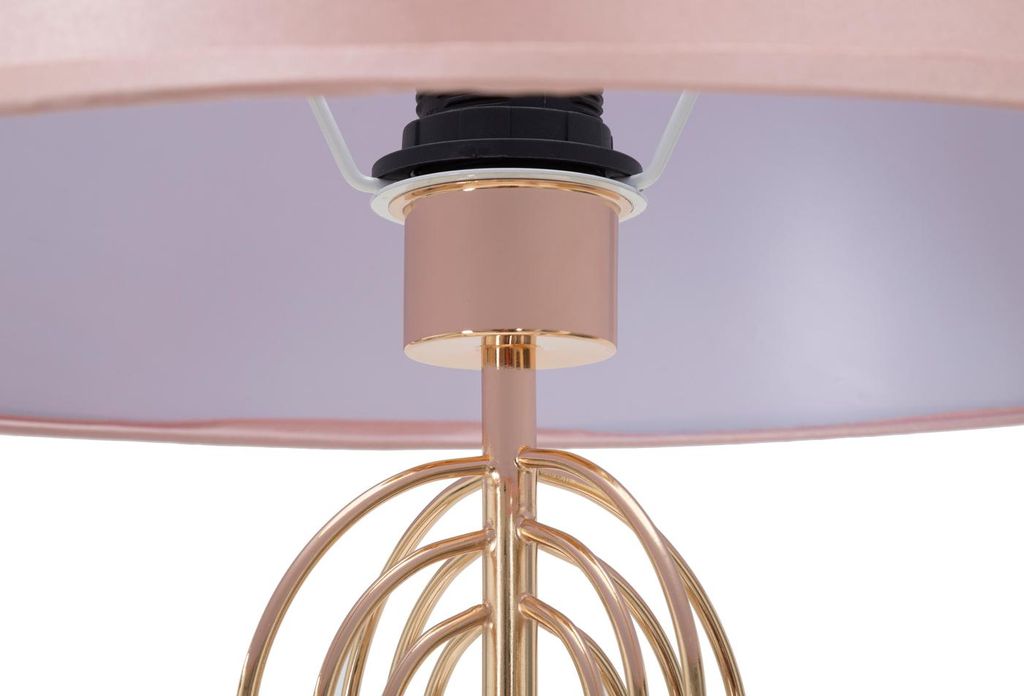 Modern állólámpa, ovális mintájú vázzal, rózsaszín-arany - manureva - butopêa